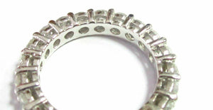 3.5mm 2.15TCW Round Diamond Eternity Ring/Band G VS1 Shared Prongs Sz 5.5 14 WG