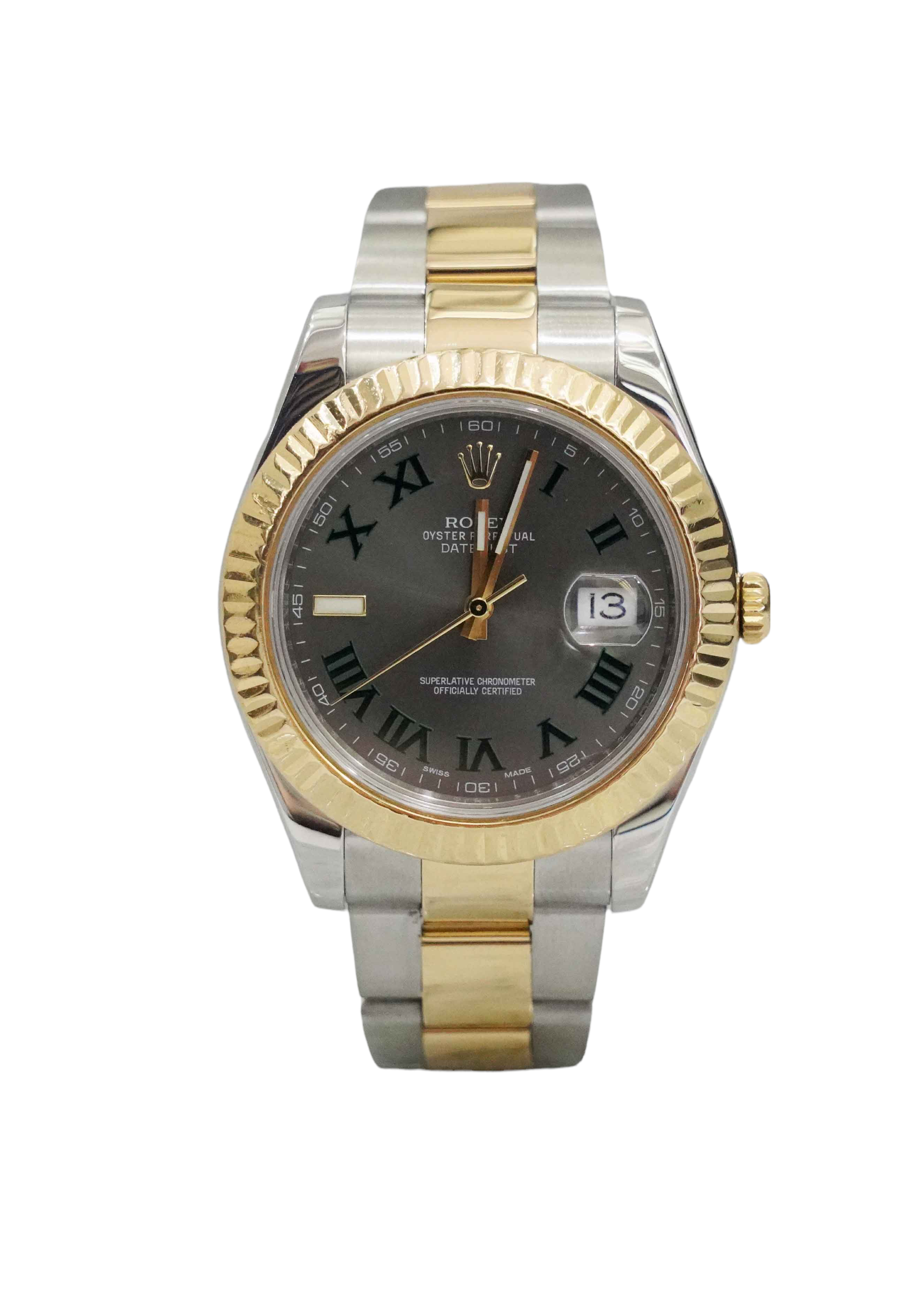 Rolex 41MM Datejust II Watch 18K Yellow Gold Stainless Steel Ref 116333