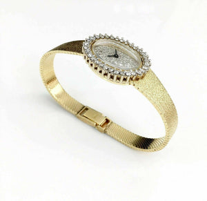 Womens Solid 14 Karat Yellow Watch Gold and 1.62 Carats of Diamonds Zenith Movem
