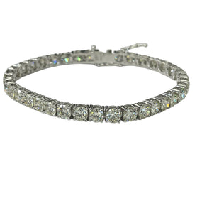 Round Brilliants Tennis Diamond Bracelet 14.74 Carats White Gold