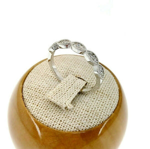 0.22 Carat t.w. Round Diamond Marquise Shaped Stack Ring/Wedding Band 14K Gold