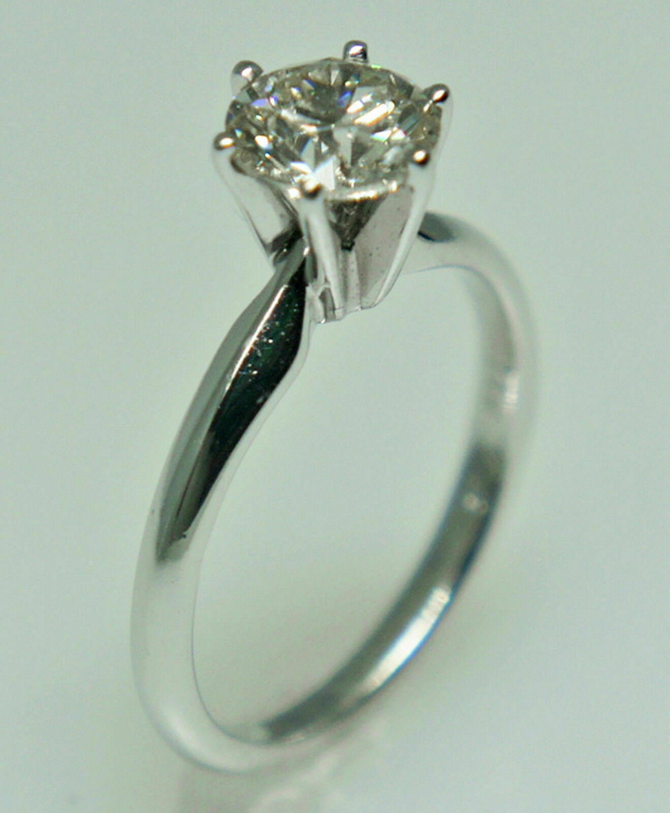 FINE EGL Certified 1.00 Ct Round Brilliant Cut Diamond Solitaire Wedding Ring
