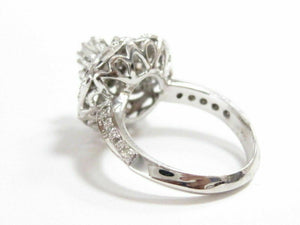 FINE Round Diamond Ring Antique Inspired 14kt White Gold
