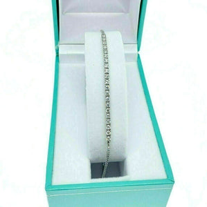 0.72 Carats t.w. Custom Made Round Diamond Adjustable Bracelet 14K White Gold