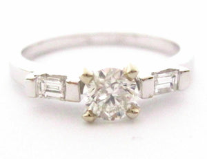 .70 TCW Round & Baguette Diamonds Engagement/Anniversary Ring Size 7 G VS2 14k