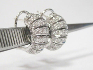 1.19 TCW Natural Round Brilliant Diamond Huggie Earrings G SI1 14k White Gold