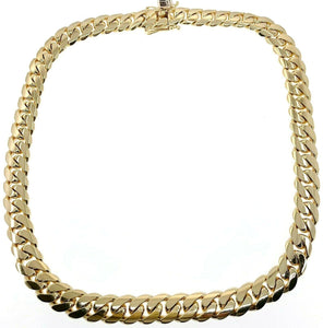Men's Solid 14 Karat Yellow Gold Cuban Link Necklace Chain 575 Grams - 17 mm