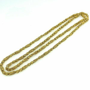 HandMade Solid 18 Karat Yellow Gold Necklace Chain 36 Inches 2.66 Ounces 18K