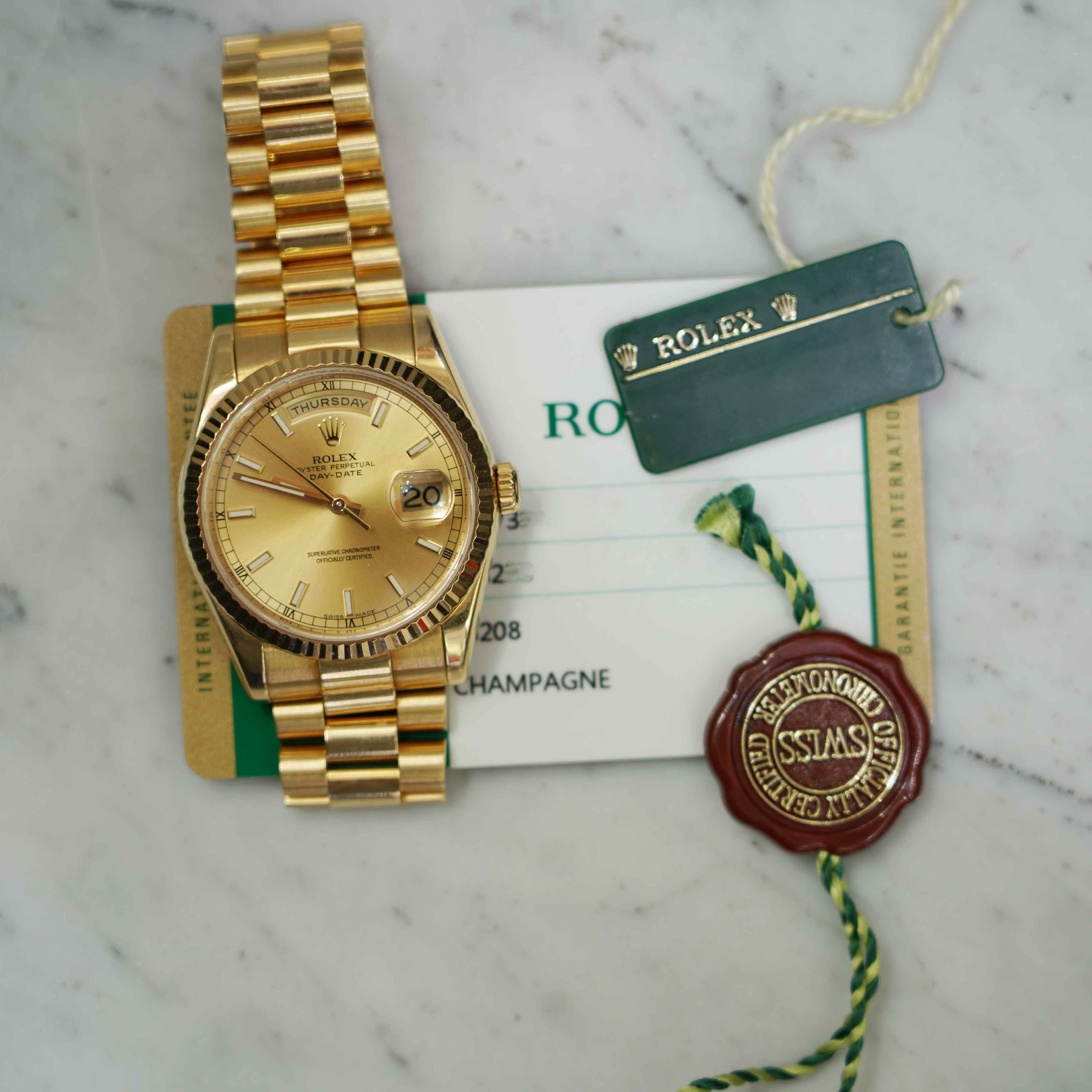 Rolex Day Date President watch Champagne Dial 36mm 118238