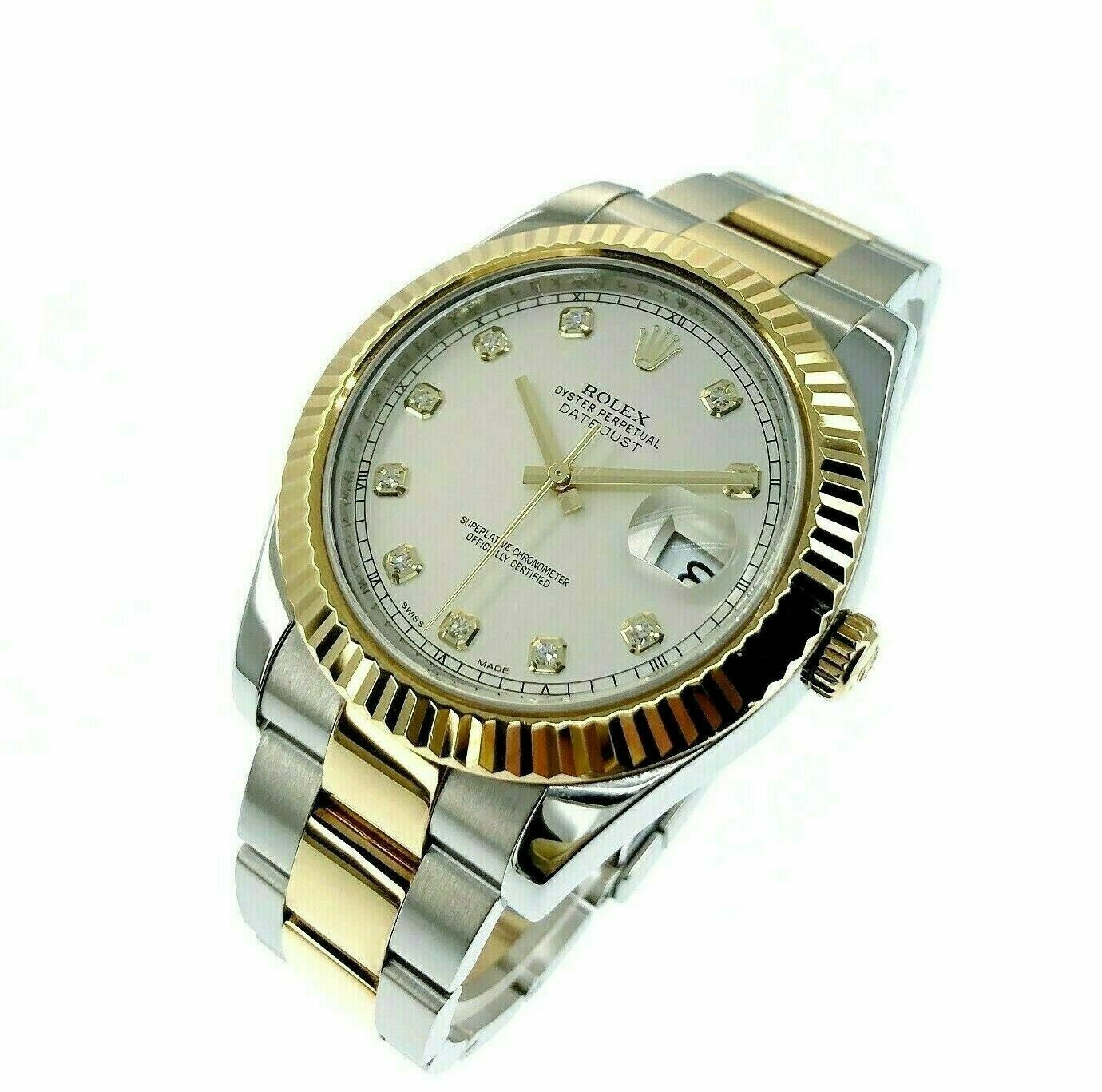 Rolex 41MM Diamond Datejust II Watch 18K Yellow Gold Stainless Steel Ref 116333