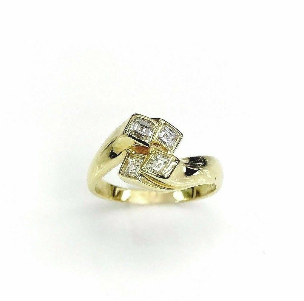 0.70 Carats Asscher Diamond Anniversary Celebration Ring Gold F VS Diamonds 18K
