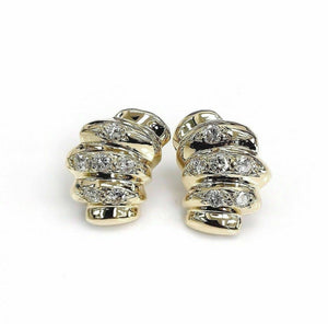 1.80 Carats Diamond French Clip Earrings 14K Yellow Gold 1.00 x 0.75 Inch