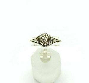 Antique Diamond Wedding Engagement Ring Circa 1950's 0.20 Carat F VS Diamond