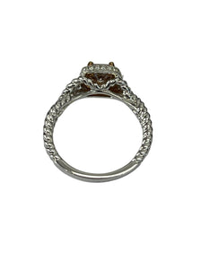 Fancy Dark Pinkish Brown Radiant Cut Diamond Ring GIA Certified