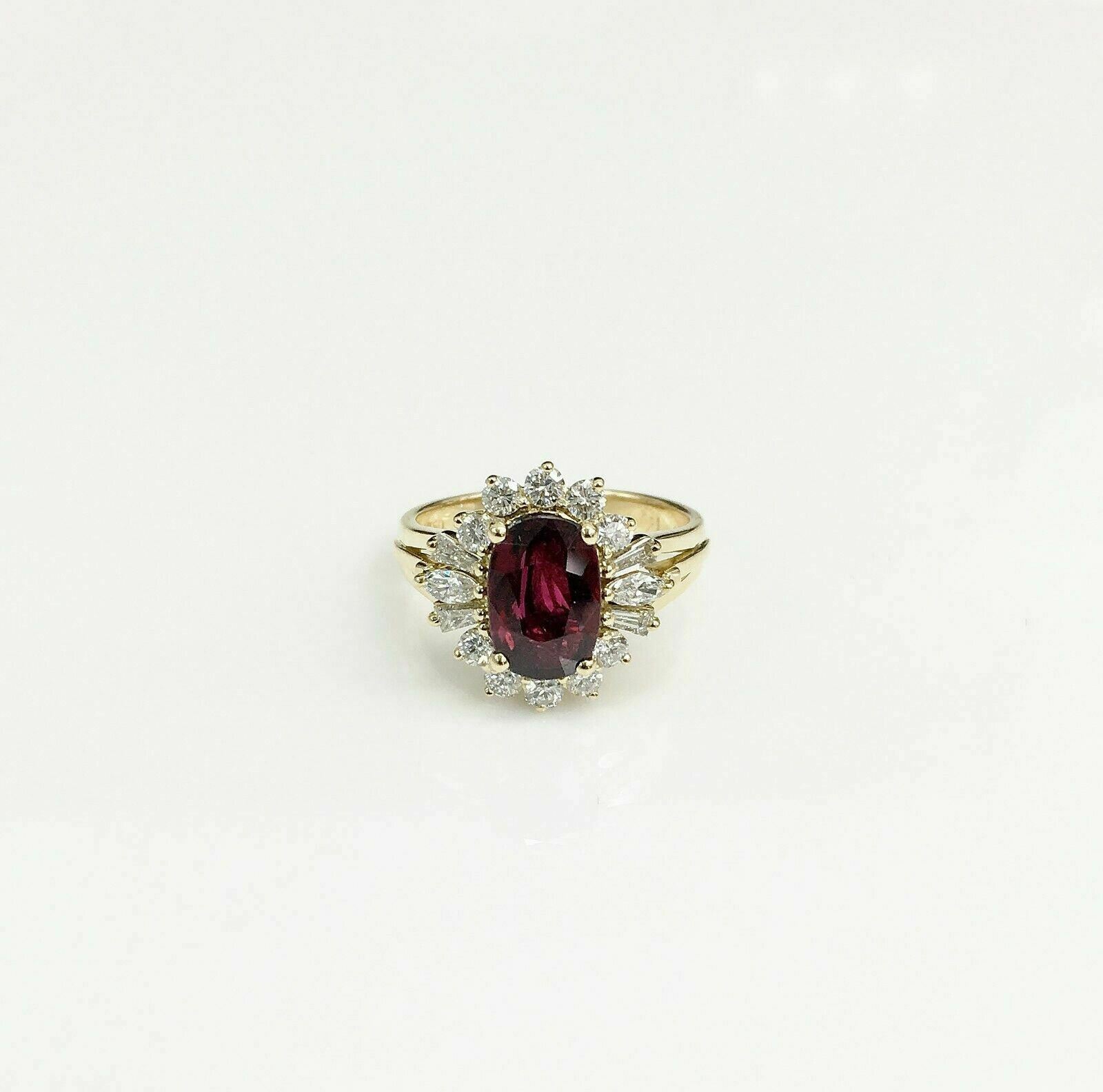 2.09 Carats t.w. Diamond and Ruby Ring Ruby is 1.59 Carats AGL Lab Report