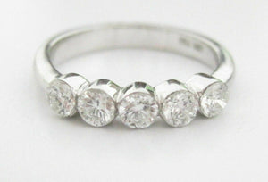 2.25 TCW 2 Piece Round Cut Diamond Wedding Ring Set G SI-1 Size 5.5 18k WGold