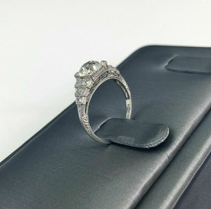 1.70 Carats Antique Art Deco Wedding Diamond Ring GIA Certificate Included 1930s