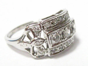 Fine Round Brilliants Antique InsPired Diamond Ring 14kt White Gold
