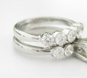 2.25 TCW 2 Piece Round Cut Diamond Wedding Ring Set G SI-1 Size 5.5 18k WGold