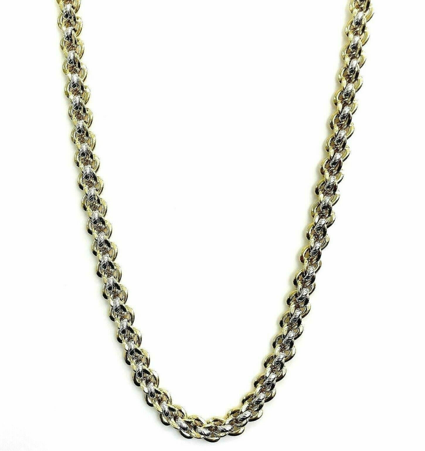 Solid 14K Gold 2Tone Gold Chain/Necklace 29.5 Inch 2.96 Ounces Made in Italy