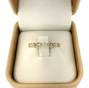 0.18 Carats t.w. Diamond Stack Ring/Wedding Band 14K Rose Gold Round Diamonds