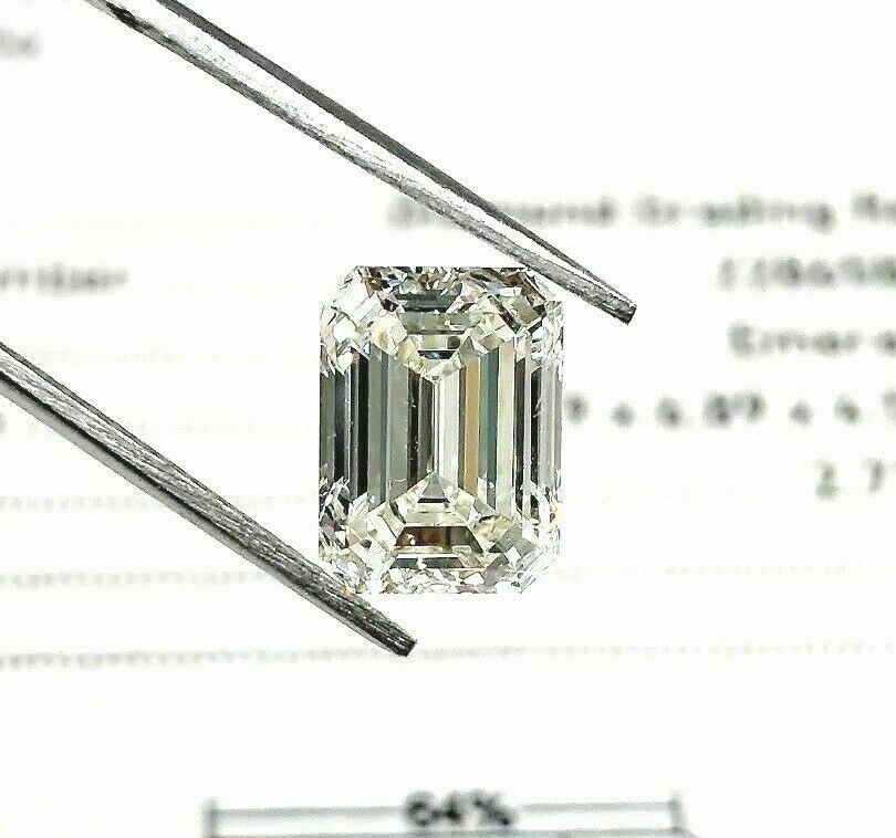 Loose GIA Diamond - 2.72 Carats GIA Emerald Cut K VVS2 Diamond