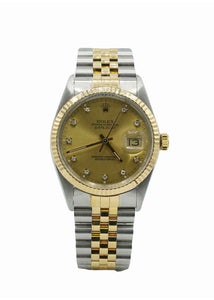 DateJust 36mm Two Tone Champagne Dial 16013