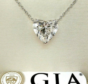Large and Magnificent 4.50 Carats GIA Heart Diamond Solitaire Pendant in 14K