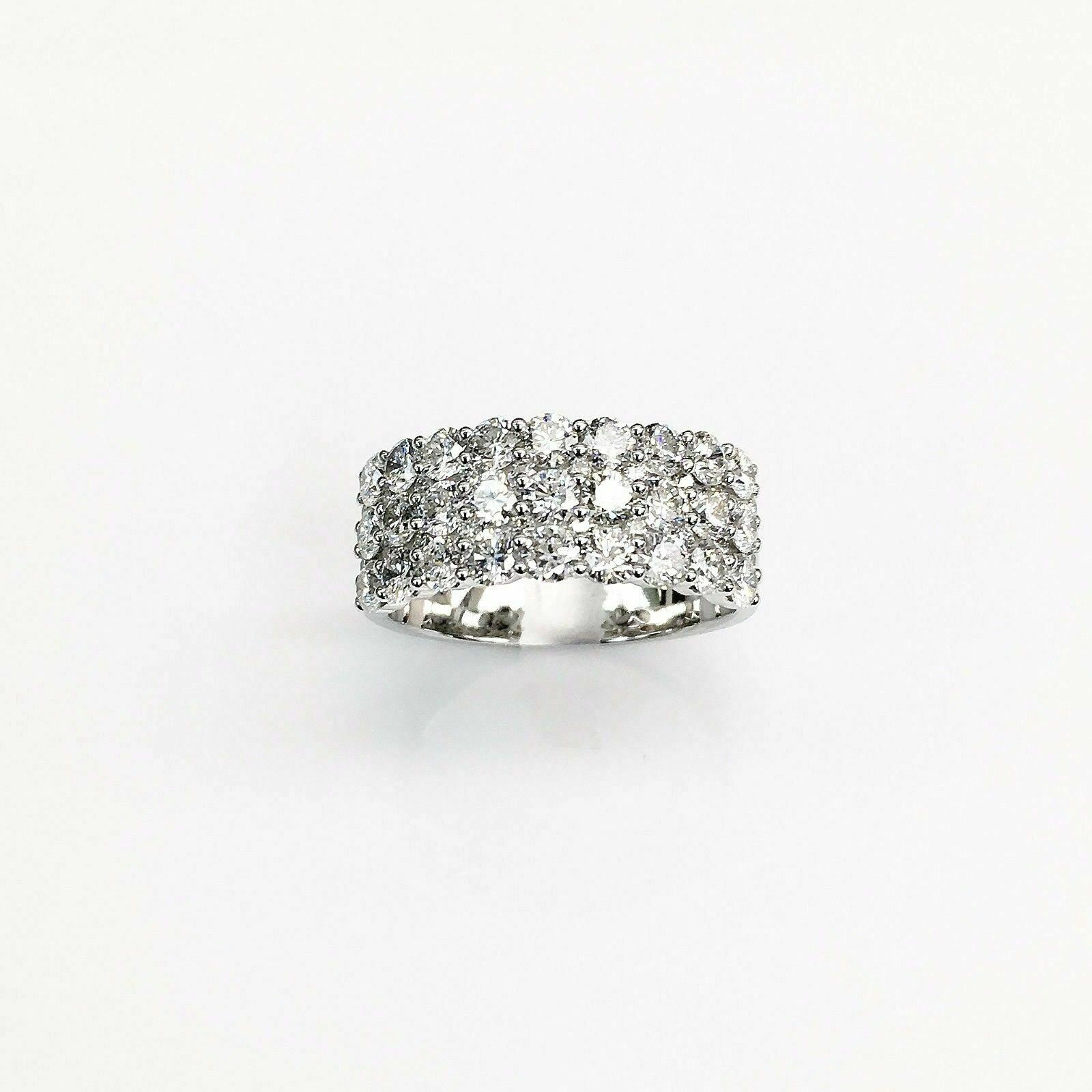 2.35 Carats t.w. Diamond Anniversary/Wedding Ring 18K Gold New 5 Rows ofDiamonds