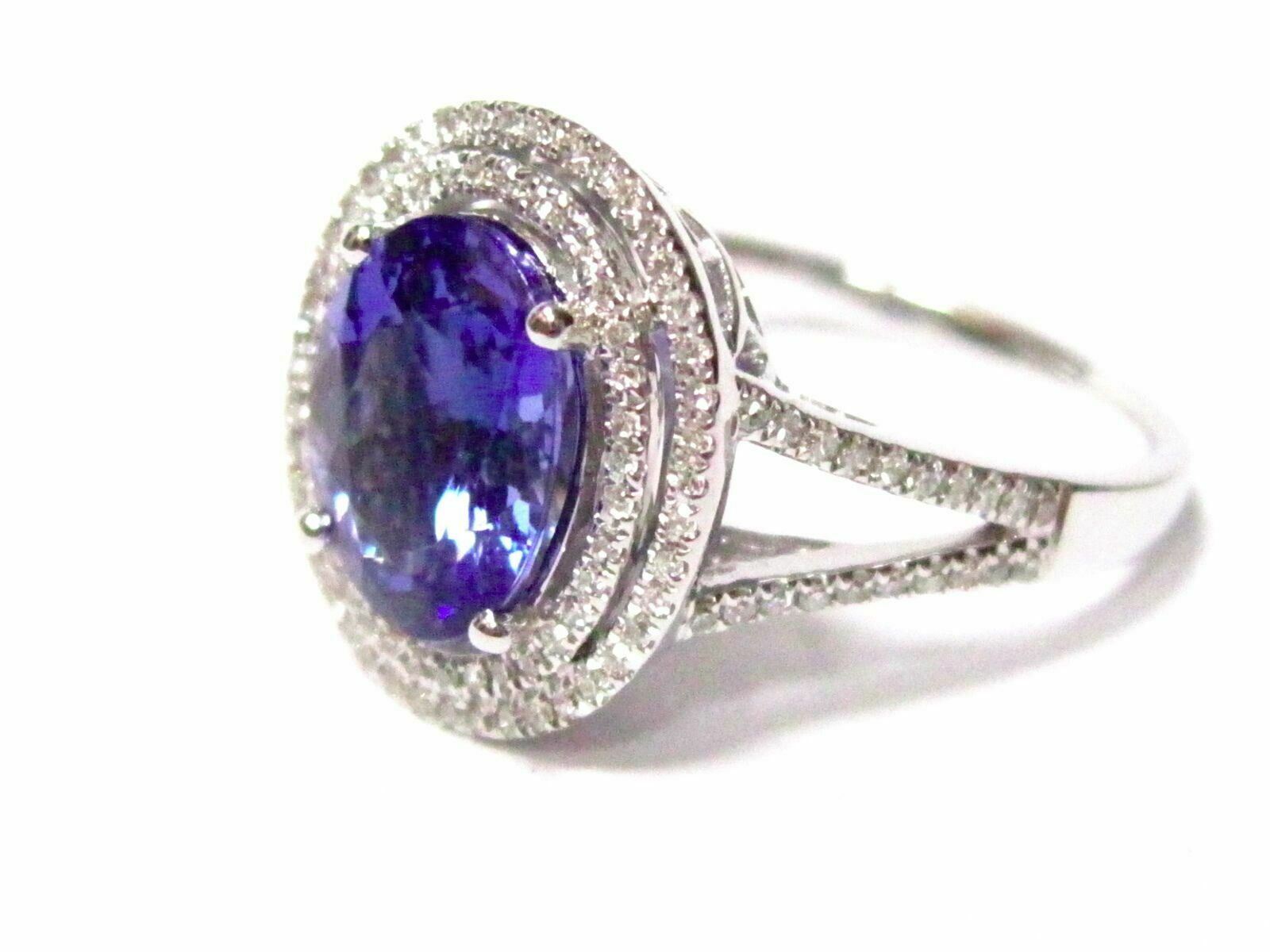 2.75 TCW Oval Tanzanite & Diamond Accents Cocktail/Anniversary Ring Size 7 14k