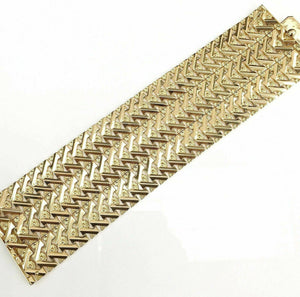 Vintage Dazzling 1970's Bracelet Solid 18K Gold 2.57 Ounces 2 Inch Width