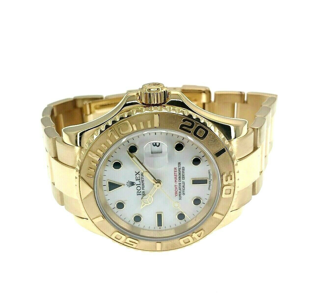 Rolex 40MM Mens Yacht-Master 18K Yellow Gold Watch Ref # 16628 D Serial Papers