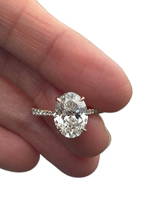 3.50 Carats Oval Brilliants Solitaire Diamond Engagement Ring GIA Certified