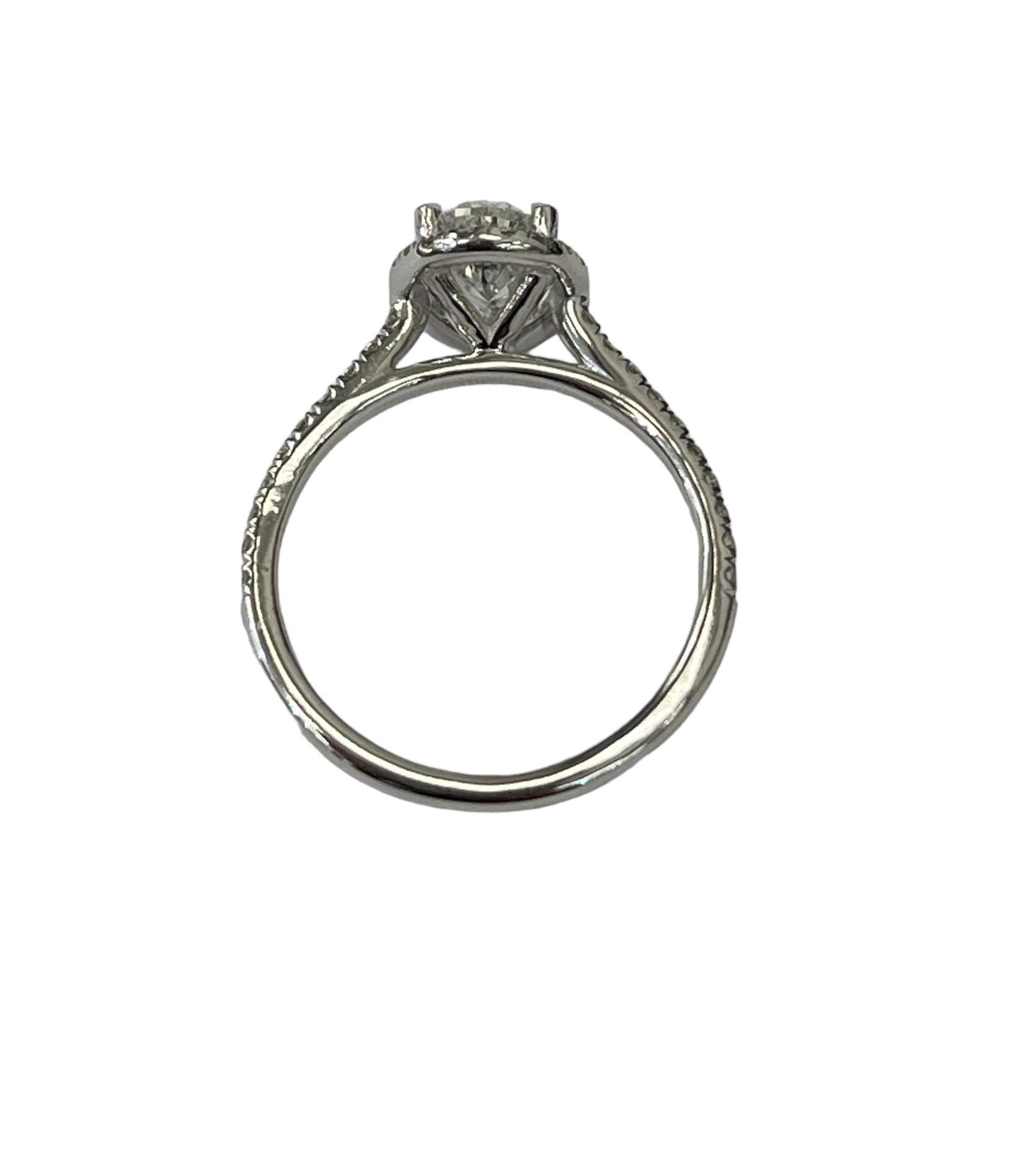 Pear Brilliant Halo Diamond Engagement Ring GIA Certified White Gold