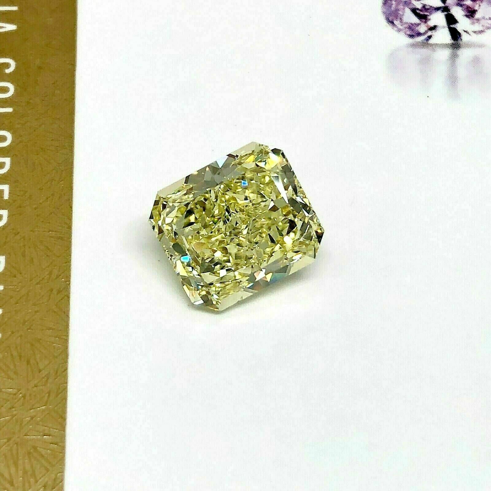 Loose GIA Diamond - 7.59 Carats Fancy Yellow GIA VVS1 Radiant Cut Diamond