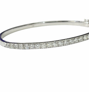 Round Brilliants Bangle Diamond Bracelet White Gold
