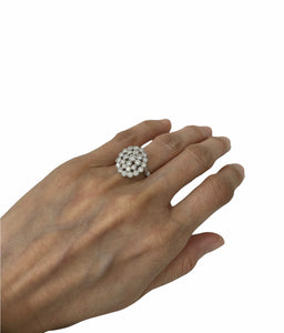 Round Brilliant Bubble Diamond Ring White Gold 18kt