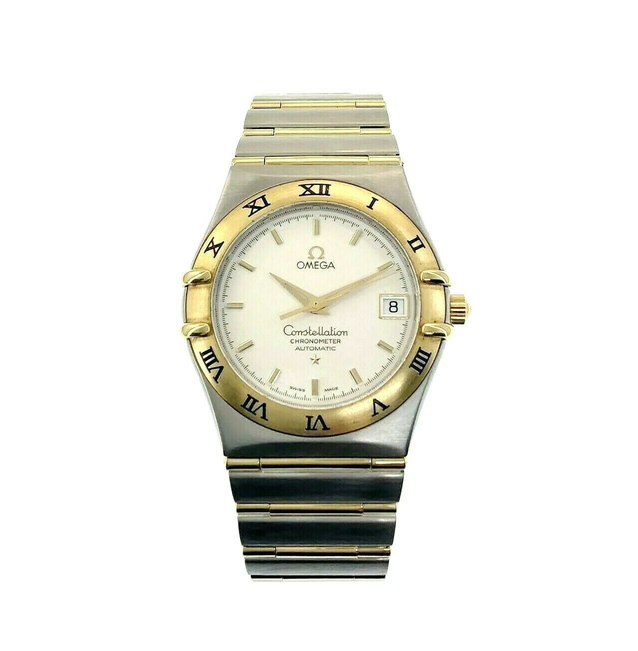 Omega Constellation Full Bar Solid 18 Karat Yellow Gold/Stainless Watch 36 MM