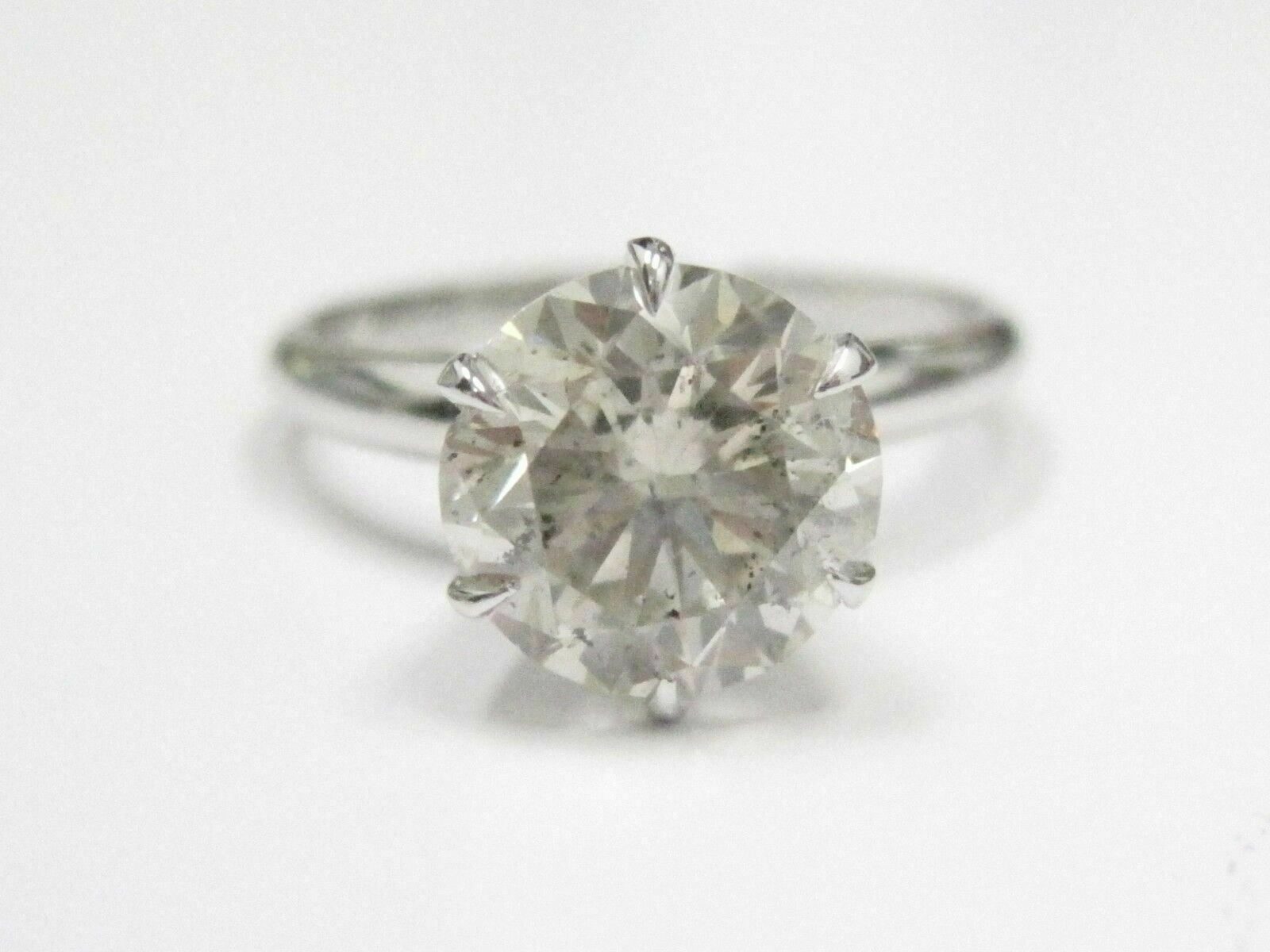EGL- USA Certified 3.06 Ct Round Diamond Engagement Ring Solitaire H-I SI2 Plat