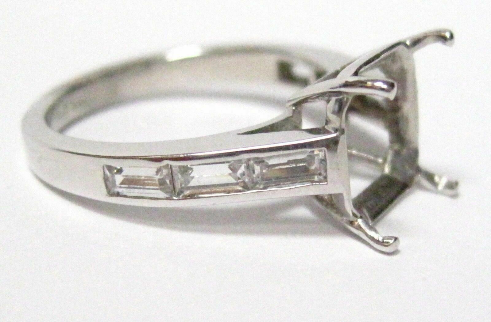 4 Prongs Semi-Mounting for CUSHION or PRINCESS Cut Diamond Engagement Ring 14k