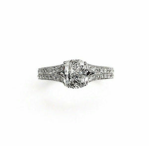 1.03Ct Cushion Cut Diamond w/ Accents Engagement Ring Size 6.5 F-G I1 EGL USA