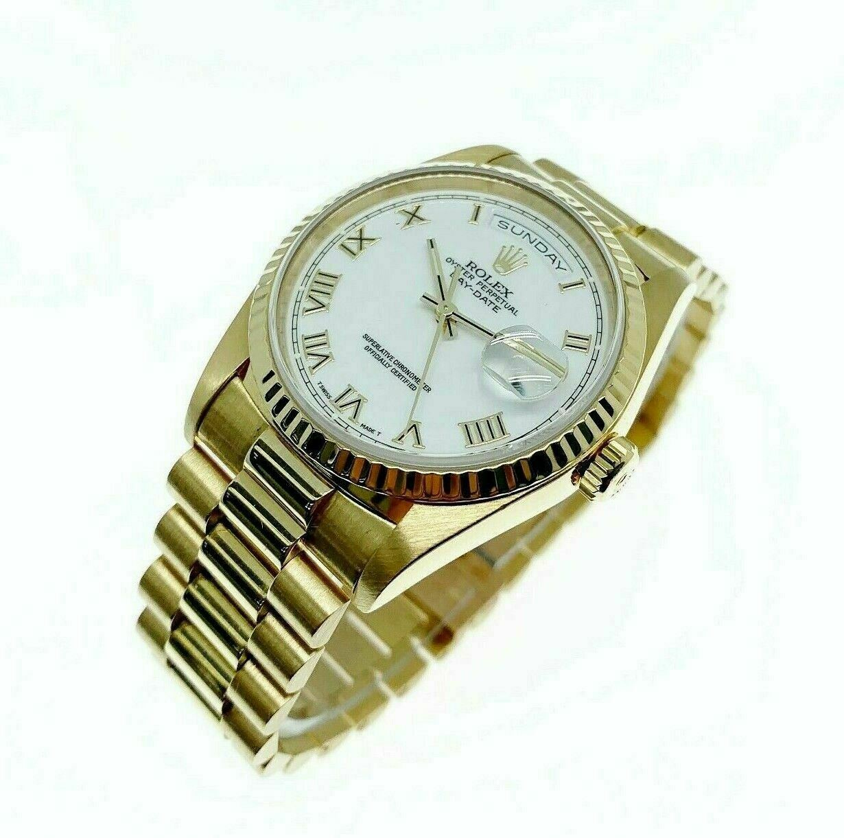 Rolex Day Date President 36mm Watch 18238 Box and Papers Double Quick Set