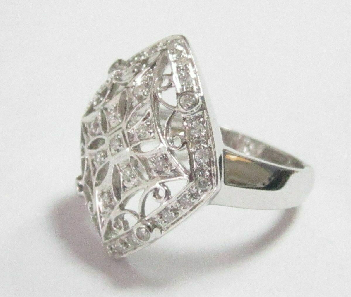 .50 TCW Art-Deco Round Cut Diamond Cocktail Ring Size 7 G SI1 14k White Gold