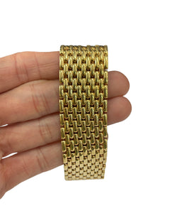 Wide Weave Yellow Gold Bracelet 18kt ITALY