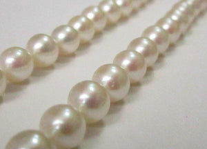 Fine 18 Inch Freshwater String Pearl Necklace 7mm each 14k Yellow Gold 57 total