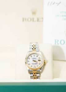 Rolex 26MM Datejust Lady's Watch 18K Yellow Gold Steel Ref 69173