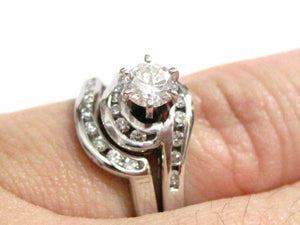 .60 TCW Round Diamond Ring Bridal Wedding Set G SI1 Size 7.5 14k White Gold