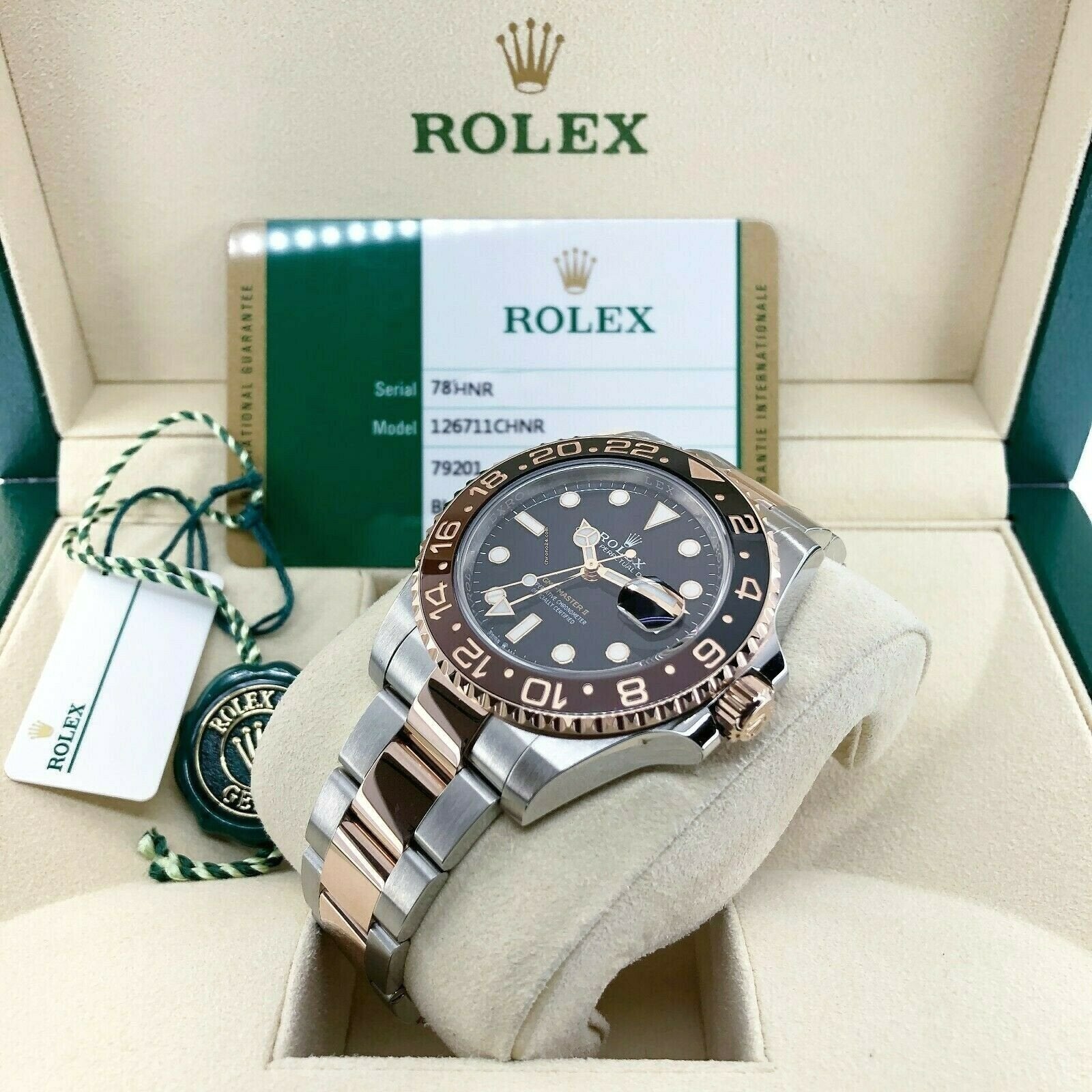 Rolex 40MM Ceramic GMT Master II Rootbeer 18K Stainless Steel Watch Ref 126711