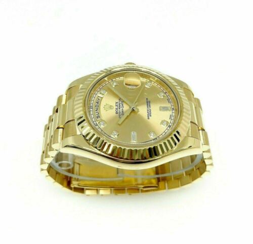 Rolex 41mm Day Date President Watch Solid 18K Gold Factory Diamond Dial 211Grams