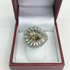 7.01 Carats t.w. Antique Diamond Ring 2.36 Carats Fancy Deep Brown GIA Cert